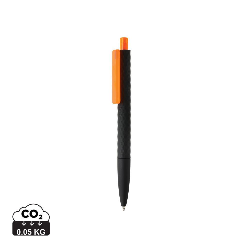 Stylo publicitaire finition losange texturé - X3 Orange et Noir